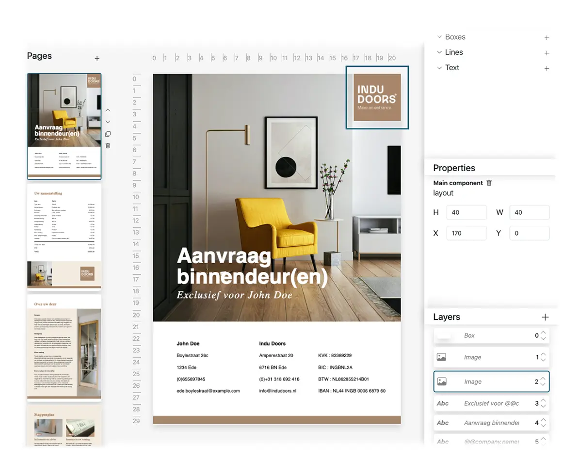 Automatisch gegenereerde offerte vanuit de 3D product configurator voor maatwerk
