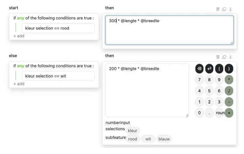 Prijslogica en maatvoering van maatwerk meubels in de configurator