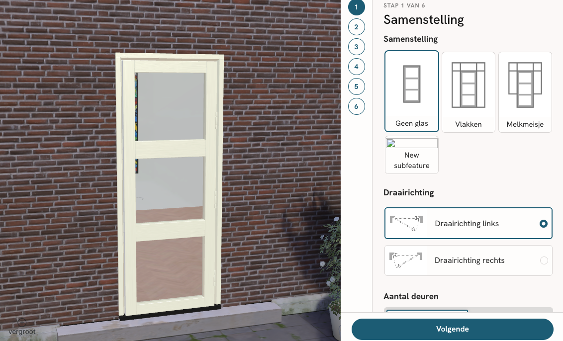 Example of the 3D configurator