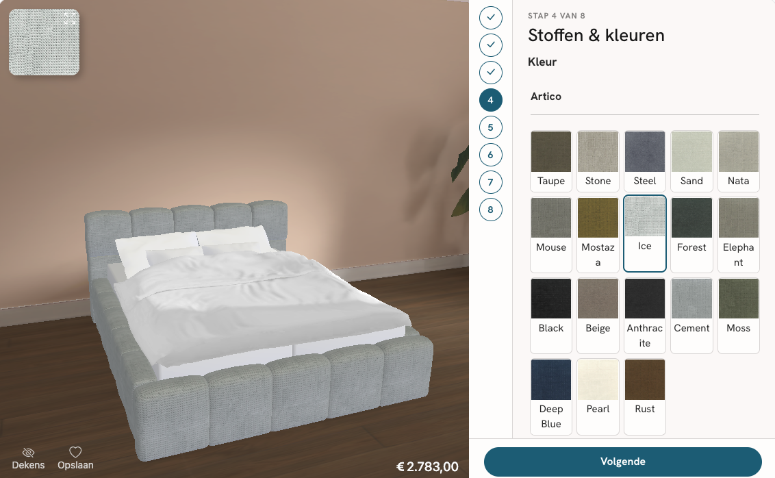 Example of the 3D configurator
