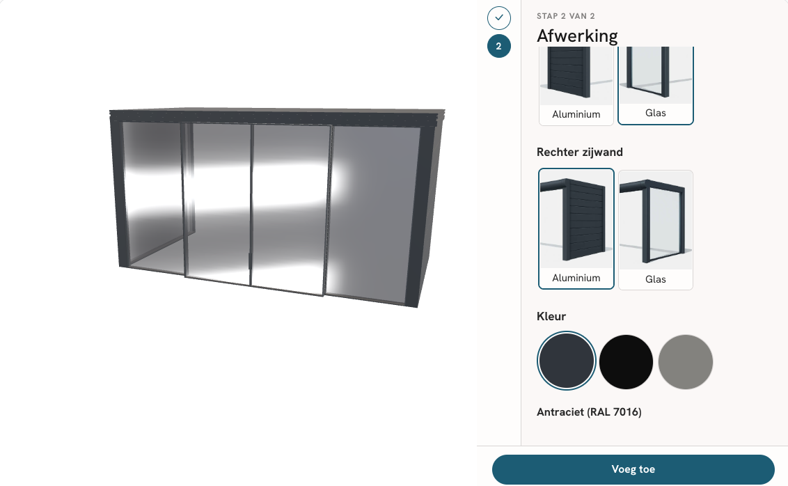 Example of the 3D configurator